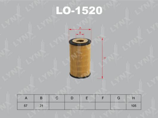 LYNXauto LO-1520 - Масляний фільтр autocars.com.ua