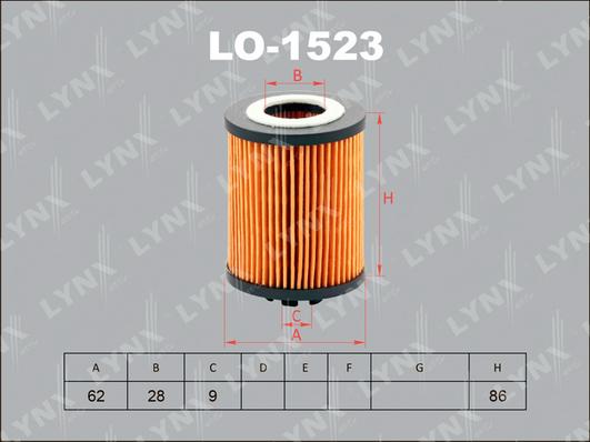 LYNXauto LO-1523 - Фильтр масляный OPEL Astra G 1.2-1.4 00-05-H 1.2-1.4 04> - Corsa B 1.0-1.2 >00-C-D 1.0-1.4 00> - Mer autodnr.net
