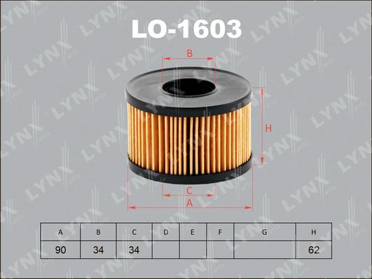 LYNXauto LO-1603 - Масляный фильтр avtokuzovplus.com.ua