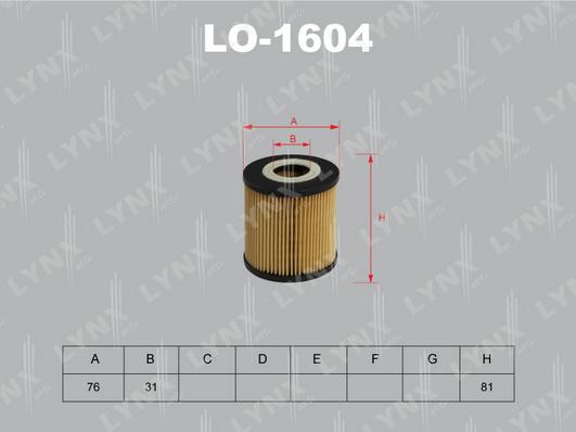 LYNXauto LO-1604 - Масляный фильтр autodnr.net