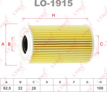 LYNXauto LO-1915 - Фильтр масляный AUDI A3 1.6D-2.0D 03-12 - A4 2.0D 07-15 - A5 2.0D 07-17 - A6 2.0D 11-18 - Q3 2.0D 11 autodnr.net