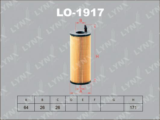 LYNXauto LO-1917 - Масляный фильтр avtokuzovplus.com.ua