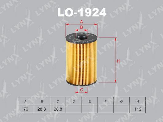 LYNXauto LO-1924 - Масляный фильтр autodnr.net