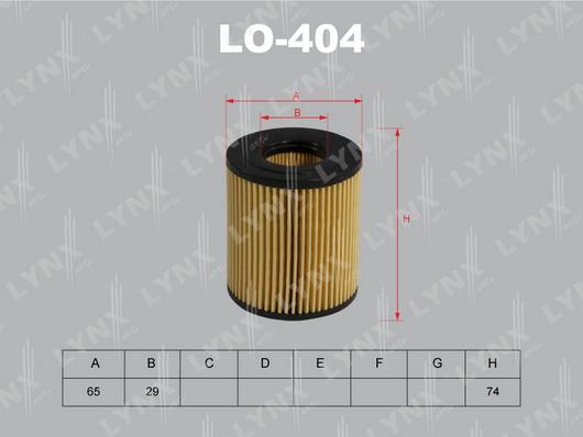 LYNXauto LO-404 - Масляный фильтр avtokuzovplus.com.ua