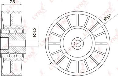 LYNXauto PB-5008 - Направляющий ролик, поликлиновый ремень autodnr.net