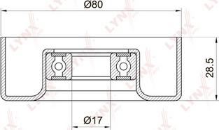 LYNXauto PB-5010 - Паразитний / провідний ролик, поліклиновий ремінь autocars.com.ua