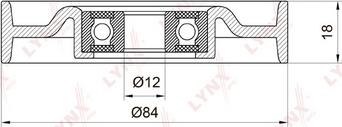 LYNXauto PB-5041 - Направляющий ролик, поликлиновый ремень autodnr.net