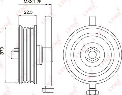 LYNXauto PB-5042 - Направляющий ролик, поликлиновый ремень autodnr.net