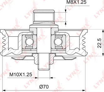 LYNXauto PB-5045 - Направляющий ролик, поликлиновый ремень avtokuzovplus.com.ua