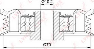 LYNXauto PB-5054 - Паразитний / провідний ролик, поліклиновий ремінь autocars.com.ua