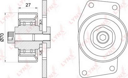 LYNXauto PB-5096 - Паразитний / провідний ролик, поліклиновий ремінь autocars.com.ua