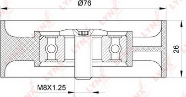 LYNXauto PB-5140 - Паразитний / провідний ролик, поліклиновий ремінь autocars.com.ua