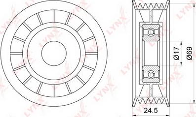 LYNXauto PB-5162 - Паразитний / провідний ролик, поліклиновий ремінь autocars.com.ua