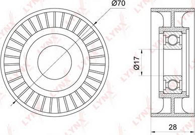 LYNXauto PB-5181 - Направляющий ролик, поликлиновый ремень autodnr.net