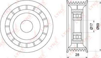 LYNXauto PB-5238 - Направляющий ролик, поликлиновый ремень autodnr.net