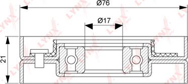 LYNXauto PB-5263 - Паразитний / провідний ролик, поліклиновий ремінь autocars.com.ua