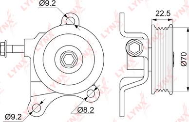 LYNXauto PB-5374 - Паразитний / провідний ролик, поліклиновий ремінь autocars.com.ua