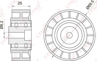 LYNXauto PB-7017 - Паразитний / провідний ролик, поліклиновий ремінь autocars.com.ua