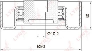 LYNXauto PB-7021 - Паразитний / провідний ролик, поліклиновий ремінь autocars.com.ua