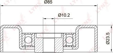 LYNXauto PB-7030 - Направляющий ролик, поликлиновый ремень avtokuzovplus.com.ua