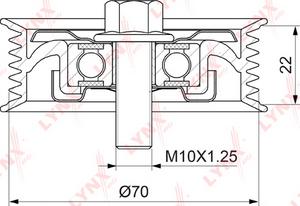 LYNXauto PB-7064 - Направляющий ролик, поликлиновый ремень avtokuzovplus.com.ua