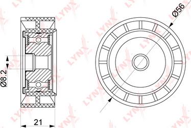LYNXauto PB-7106 - Паразитний / провідний ролик, поліклиновий ремінь autocars.com.ua