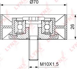 LYNXauto PB-7124 - Паразитний / провідний ролик, поліклиновий ремінь autocars.com.ua