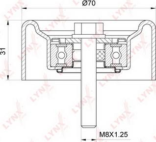 LYNXauto PB-7205 - Паразитний / провідний ролик, поліклиновий ремінь autocars.com.ua
