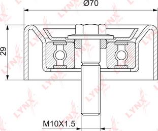 LYNXauto PB-7207 - Паразитний / провідний ролик, поліклиновий ремінь autocars.com.ua