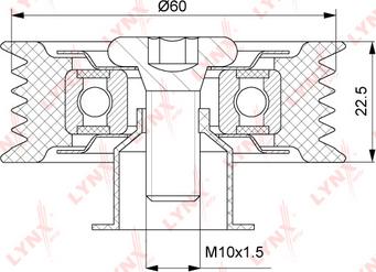 LYNXauto PB-7216 - Паразитний / провідний ролик, поліклиновий ремінь autocars.com.ua