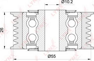 LYNXauto PB-7239 - Паразитний / провідний ролик, поліклиновий ремінь autocars.com.ua