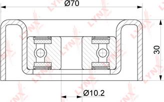 LYNXauto PB-7240 - Паразитний / провідний ролик, поліклиновий ремінь autocars.com.ua