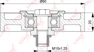 LYNXauto PB-7264 - Паразитний / провідний ролик, поліклиновий ремінь autocars.com.ua