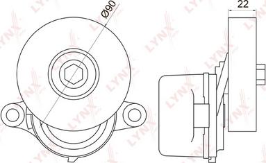 LYNXauto PT-3042 - Натяжитель, поликлиновый ремень autodnr.net