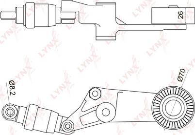 LYNXauto PT-3044 - Натяжитель, поликлиновый ремень avtokuzovplus.com.ua