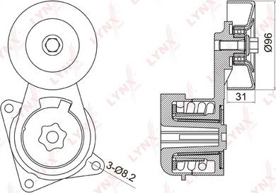 LYNXauto PT-3046 - Натяжитель, поликлиновый ремень avtokuzovplus.com.ua