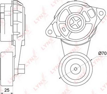 LYNXauto PT-3267 - Натягувач ременя, клинові зуб. autocars.com.ua