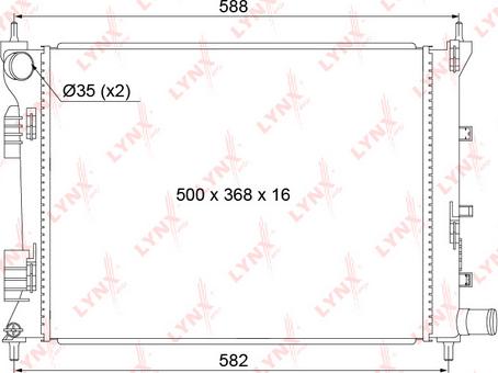 LYNXauto RB-1048 - Радиатор, охлаждение двигателя avtokuzovplus.com.ua