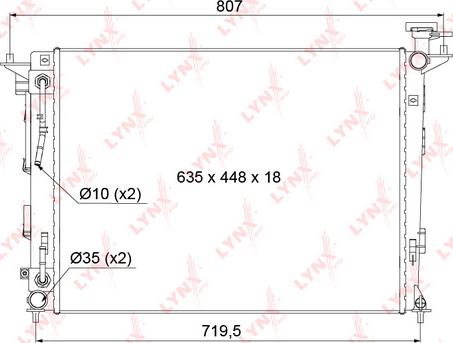 LYNXauto RB-1063 - Радіатор, охолодження двигуна autocars.com.ua