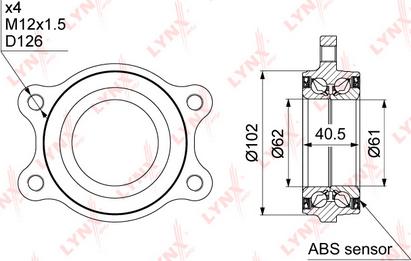LYNXauto WB-1002 - Комплект подшипника ступицы колеса avtokuzovplus.com.ua