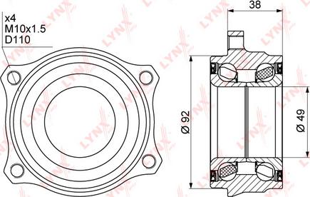 LYNXauto WB-1016 - Комплект подшипника ступицы колеса autodnr.net