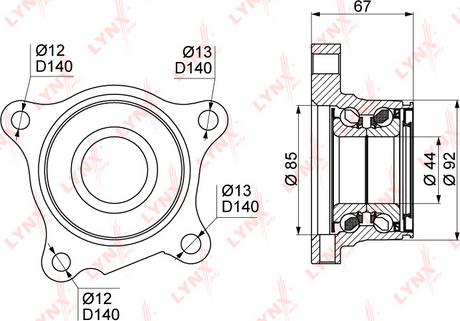 LYNXauto WB-1030 - Комплект подшипника ступицы колеса avtokuzovplus.com.ua