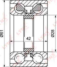 LYNXauto WB-1049 - Комплект подшипника ступицы колеса avtokuzovplus.com.ua