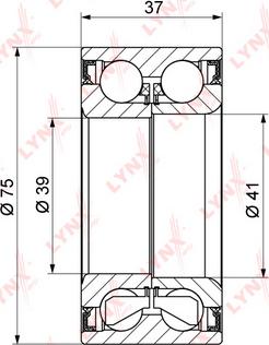 LYNXauto WB-1056 - Комплект підшипника маточини колеса autocars.com.ua
