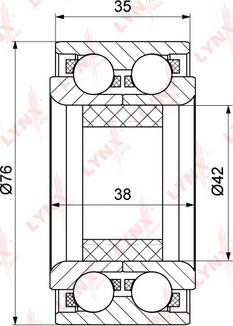 LYNXauto WB-1108 - Комплект подшипника ступицы колеса avtokuzovplus.com.ua