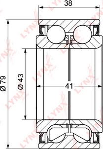 LYNXauto WB-1123 - Подшипник ступицы передний 41-38x43x79 HONDA Civic V-VII 1.5-2.0D 93-05 - CR-V I 2.0 95-01 - HR-V autodnr.net