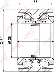LYNXauto WB-1132 - Комплект підшипника маточини колеса autocars.com.ua