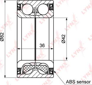 LYNXauto WB-1185 - Подшипник ступицы передний с ABS 36x42x82 CITROEN BerlingoB9 1.6-1.6D 08> - C3 II 1.0-1.6D 09> - autodnr.net