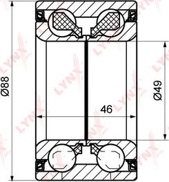 LYNXauto WB-1201 - Комплект подшипника ступицы колеса avtokuzovplus.com.ua