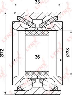 LYNXauto WB-1231 - Подшипник ступицы передний с ABS 36-33x38x72 TOYOTA CorollaE100-E110 1.3-2.0D 92-01 - Sprinter 1 autodnr.net